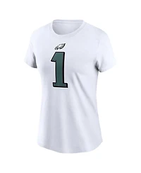 Women's Nike Jalen Hurts White Philadelphia Eagles Player Name and Number T-shirt