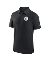 Men's Nike Black Pittsburgh Steelers Sideline Coaches Performance Polo Shirt