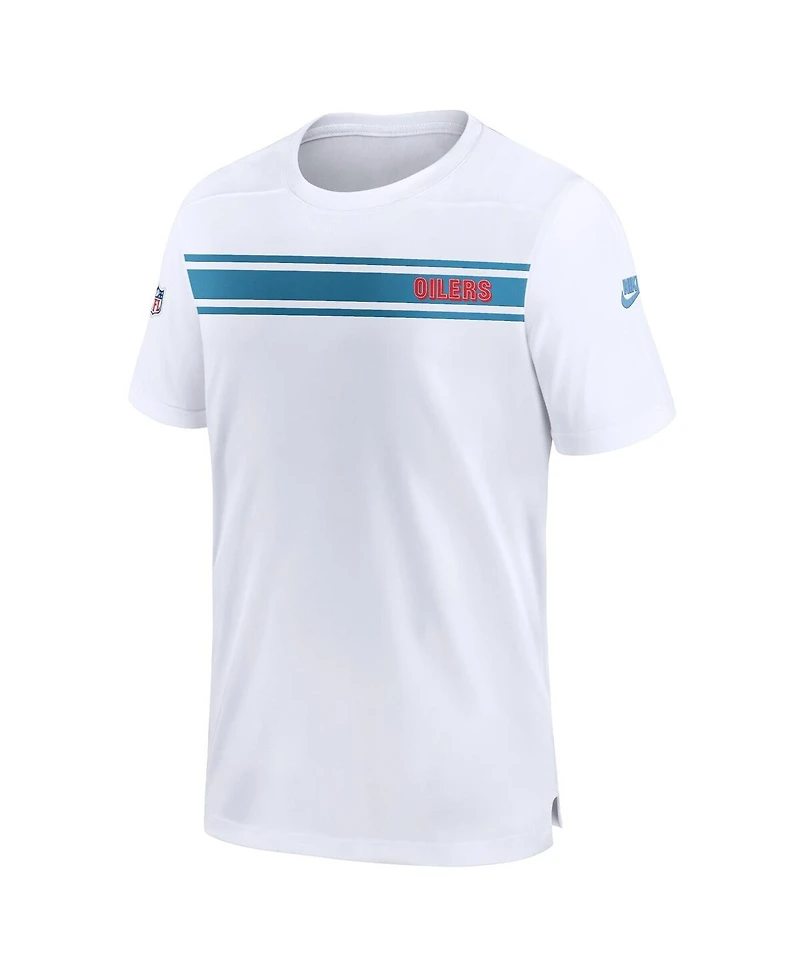 Men's Nike White Tennessee Titans Oilers Throwback Sideline Coach Alternate Performance T-shirt