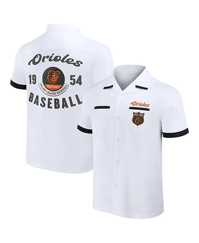 Men's Darius Rucker Collection by Fanatics White Baltimore Orioles Bowling Button-Up Shirt