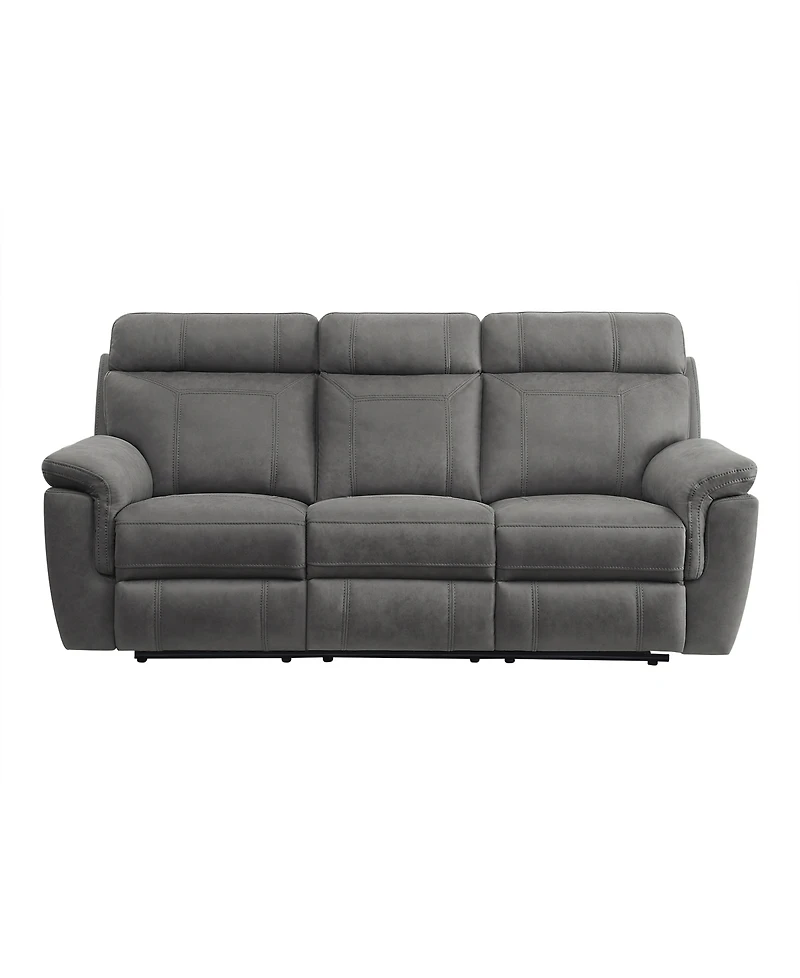 White Label Nadia 85" Double Reclining Sofa with Drop-Down Cup Holders