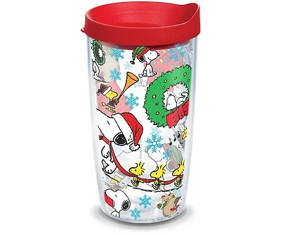 Tervis Peanuts Christmas Collage Made in Usa Double Walled Insulated Tumbler Travel Cup Keeps Drinks Cold & Hot, 16oz, Classic