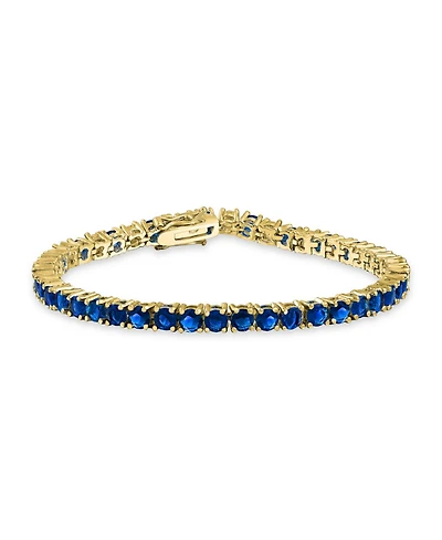 Bling Jewelry Classic 12CTW Prong Basket Set Round Cubic Zirconia Solitaire Cz Tennis Bracelet Gold Plated 7.5 Inch
