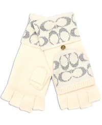 Coach Women's Metallic Pop Top Logo Gloves