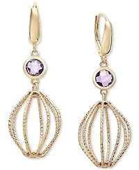 Amethyst Bezel Chandelier Drop Earrings (1-5/8 ct. t.w.) in 14k Gold-Plated Sterling Silver
