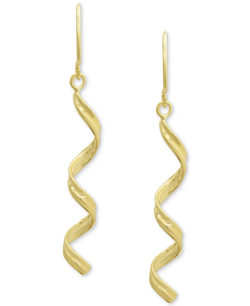 Everlasting Polished Spiral Dangle Drop Earrings in 10k Gold