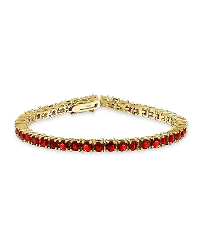 Bling Jewelry Classic 12CTW Prong Basket Set Round Cubic Zirconia Solitaire Cz Tennis Bracelet Gold Plated 7.5 Inch