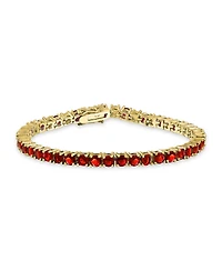 Bling Jewelry Classic 12CTW Prong Basket Set Round Cubic Zirconia Solitaire Cz Tennis Bracelet Gold Plated 7.5 Inch