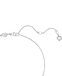 Swarovski Rhodium-Plated Mixed Crystal Double Ring Pendant Necklace, 15" + 2" extender