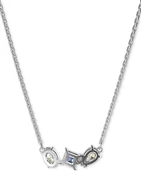 Swarovski Rhodium-Plated Mixed Crystal Pendant Necklace, 15" + 2-3/4" extender