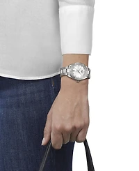 Tissot Women's Swiss Pr 100 Sport Chic Diamond (1/20 ct. t.w.) Stainless Steel Bracelet Watch 36mm