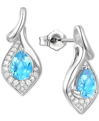 Amethyst (1-1/4 ct. t.w.) & Lab-Grown White Sapphire (1/4 Drop Earrings 14k Gold-Plated Sterling Silver (Also Blue Topaz O