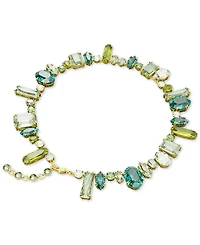 Swarovski Gold-Tone Green-Hued Crystal Mixed Cut Collar Necklace, 14" + 1-3/4" extender