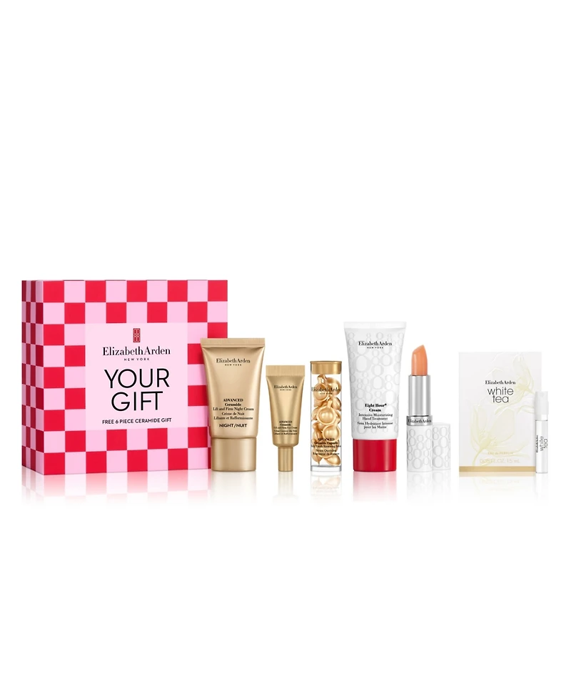 Free 6-Pc. Gift with any $39.50 Elizabeth Arden Purchase.