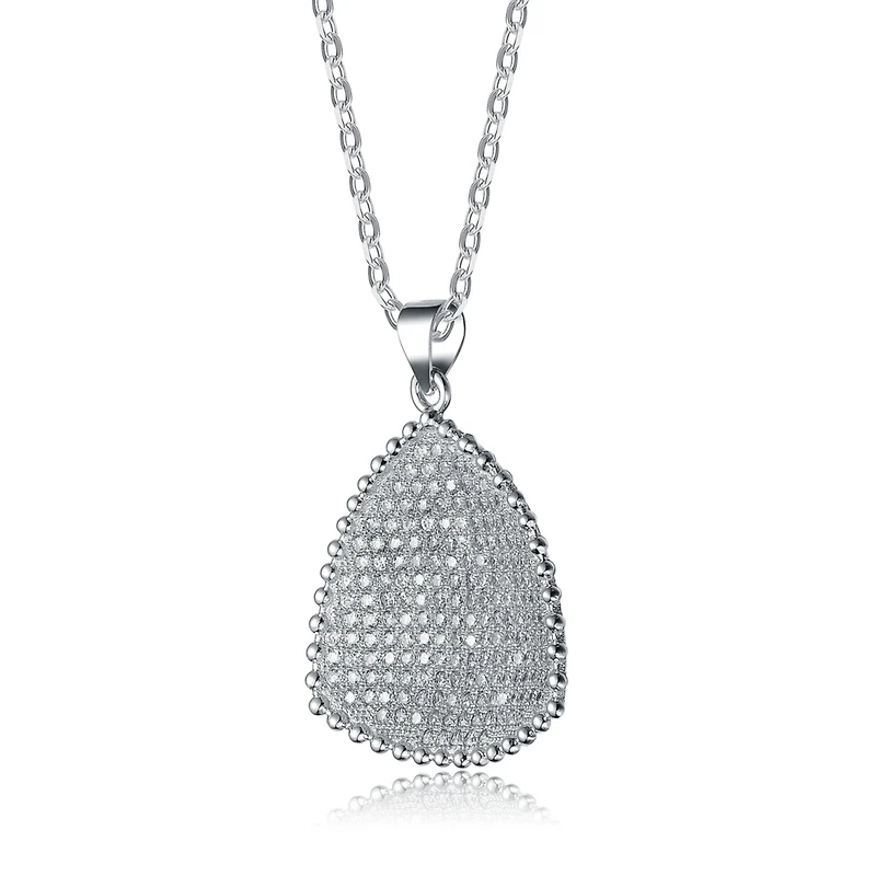 Sterling Silver Cubic Zirconia Triangle Sparkle Pendant