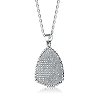 Sterling Silver Cubic Zirconia Triangle Sparkle Pendant