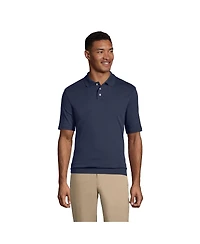 Lands' End Men's Short Sleeve Banded Bottom Polo Shirt