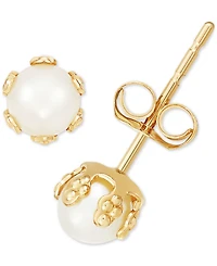 Children's Cultured Freshwater Pearl (3-1/2mm) Small Stud Earrings in 14k Gold