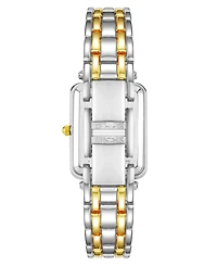 Anne Klein Women's Three Hand Quartz Two-tone Alloy Rectangular Bracelet Watch, 22mm