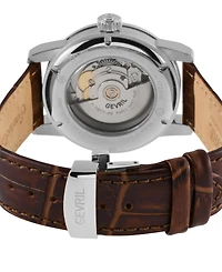 Gevril Men's Gramercy Brown Leather Watch 39mm
