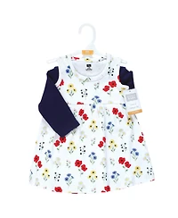 Hudson Baby Toddler Girl Cotton Dress and Cardigan 2pc Set, Farm Animals