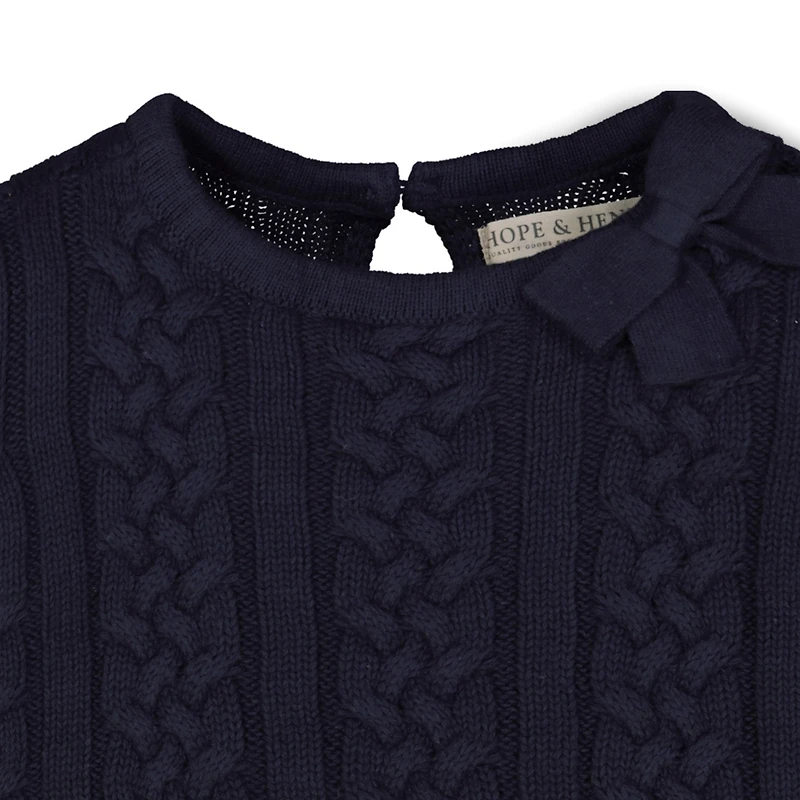 Hope & Henry Baby Girls Milano Tipped Sweater Dress