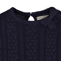 Hope & Henry Baby Girls Milano Tipped Sweater Dress