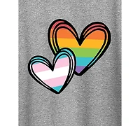 Hybrid Apparel Trendy Plus Pride Rainbow & Transgender Hearts Graphic T-shirt