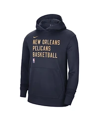 Men's and Women's Nike Navy New Orleans Pelicans 2023/24 Performance Spotlight On-Court Practice Pullover Hoodie