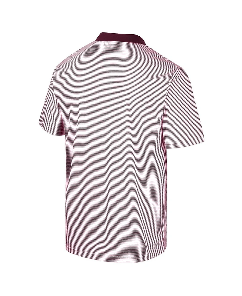 Men's Colosseum White Virginia Tech Hokies Print Stripe Polo Shirt