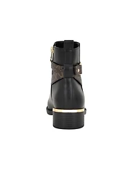 Calvin Klein Women's Dhara Logo Strap Block Heel Booties