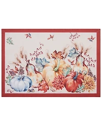 Elrene Botanical Harvest Pumpkin Engineered Placemats, Set of 4, 13" x 19"