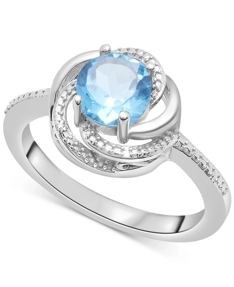 2-Pc. Set Pink Amethyst (1-1/2 ct. t.w.) & Diamond Accent Spiral Pendant Necklace Matching Ring 14k Rose Gold-Plated Sterling Silver (Also Blu