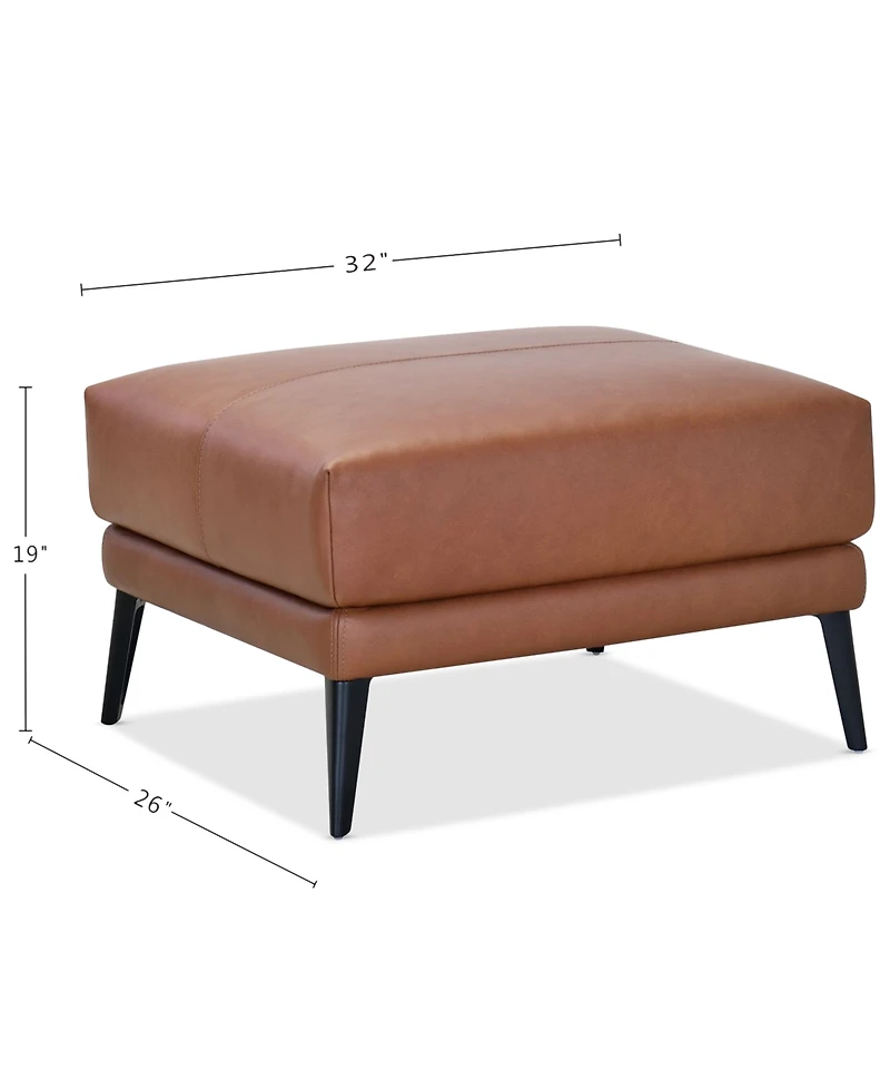 Keery 32" Leather Ottoman, Created for Macy's