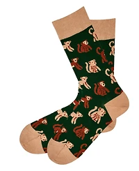 Love Sock Company Men's Monkey Novelty Colorful Unisex Crew Socks with Seamless Toe Design, Pack of 1
