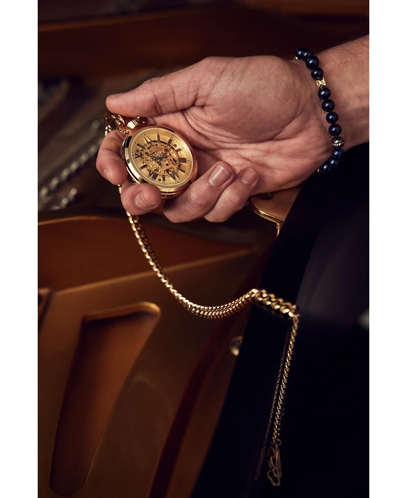 Bulova Men's Automatic Classic Sutton Gold-Tone Stainless Steel Chain Pocket Watch 50mm