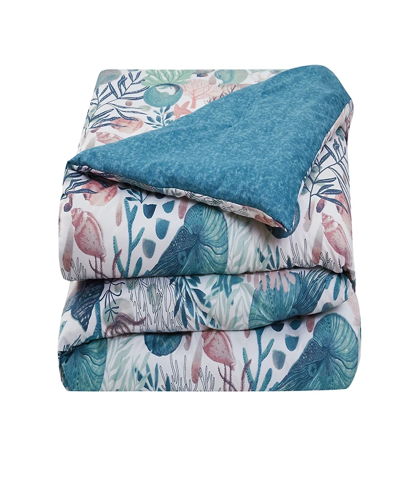 Vcny Home Ivory Coast Disperse Print Reversible 3 Piece Quilt Set, Full/Queen