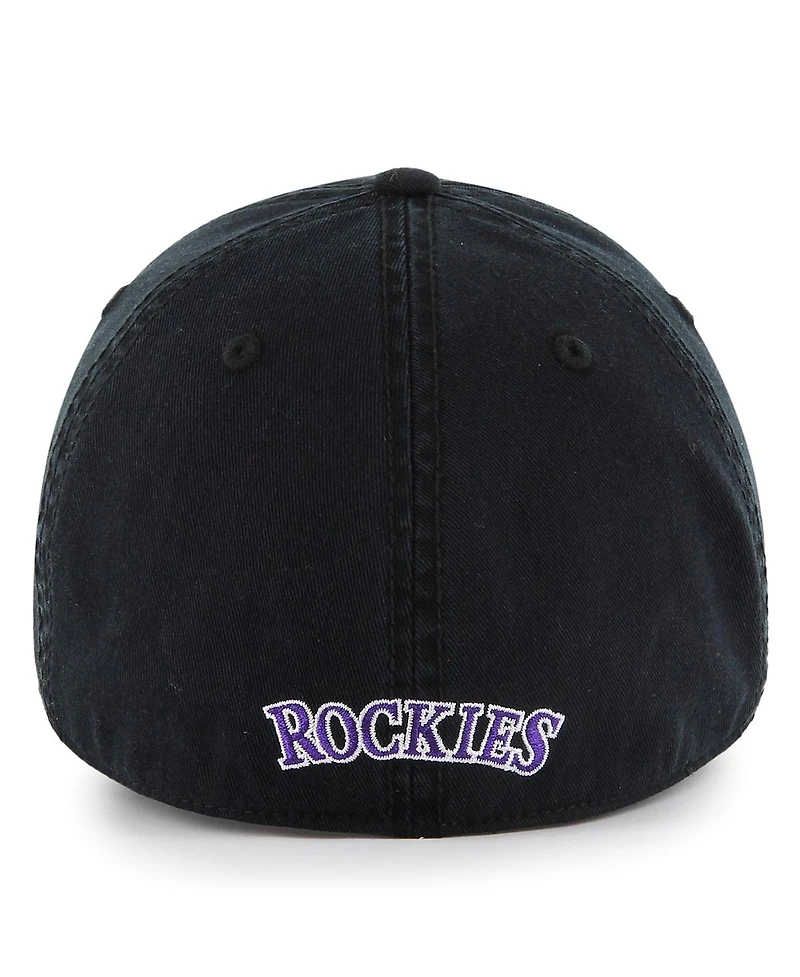 Men's '47 Brand Black Colorado Rockies Cooperstown Collection Franchise Fitted Hat