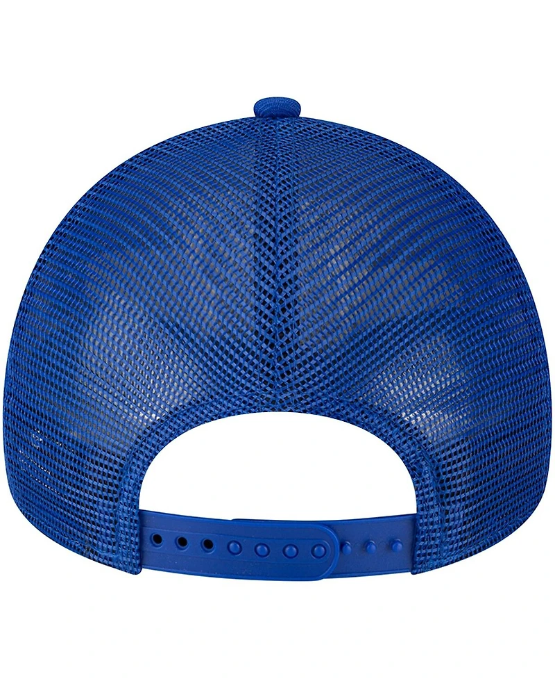 Men's New Era Royal Buffalo Bills Throwback Logo A-Frame Trucker 9FORTY Adjustable Hat