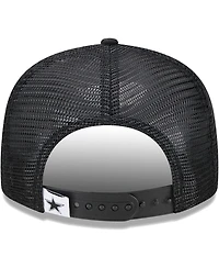 Big Boys and Girls New Era Black Dallas Cowboys Main B-Dub 9FIFTY Trucker Adjustable Hat