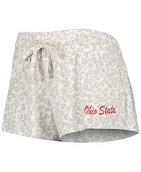 Women's Concepts Sport Cream Ohio State Buckeyes Montana T-shirt and Shorts Sleep Set