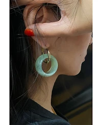 Amelie — Single Hoop Green Stone Earring