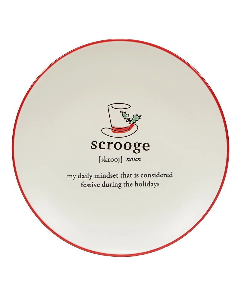 Certified International Christmas Fun Sayings 8.5" Dessert Plates Set of 6