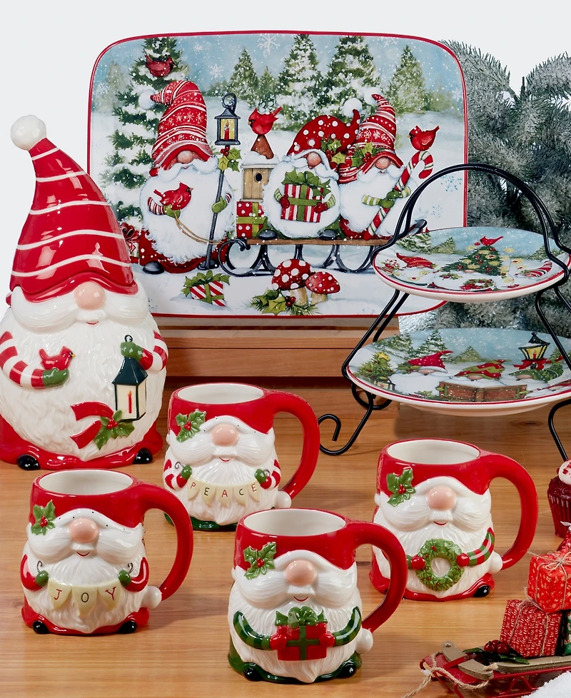 Certified International Christmas Gnomes 14" Rectangular Platter