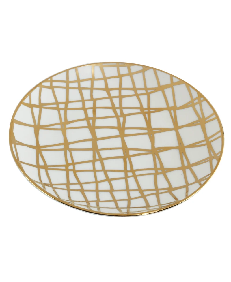 Certified International Matrix Gold-Silver Tone Canape Plates Set of 6