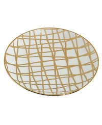 Certified International Matrix Gold-Silver Tone Canape Plates Set of 6