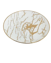 Certified International Matrix Gold-Silver Tone Canape Plates Set of 6