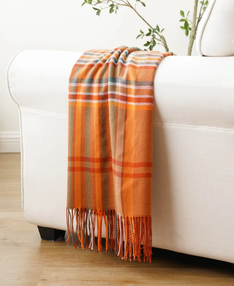 Battilo Lifestyle Plaid Acrylic Throw, 50" x 60"