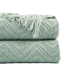 Battilo Classic Textured Woven Micro Chenille Throw, 50" x 60"