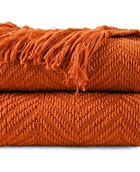 Battilo Classic Textured Woven Micro Chenille Throw, 50" x 60"